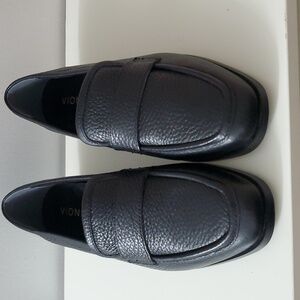 Vionic Sellah Pebbled Leather Loafers Black Size 7